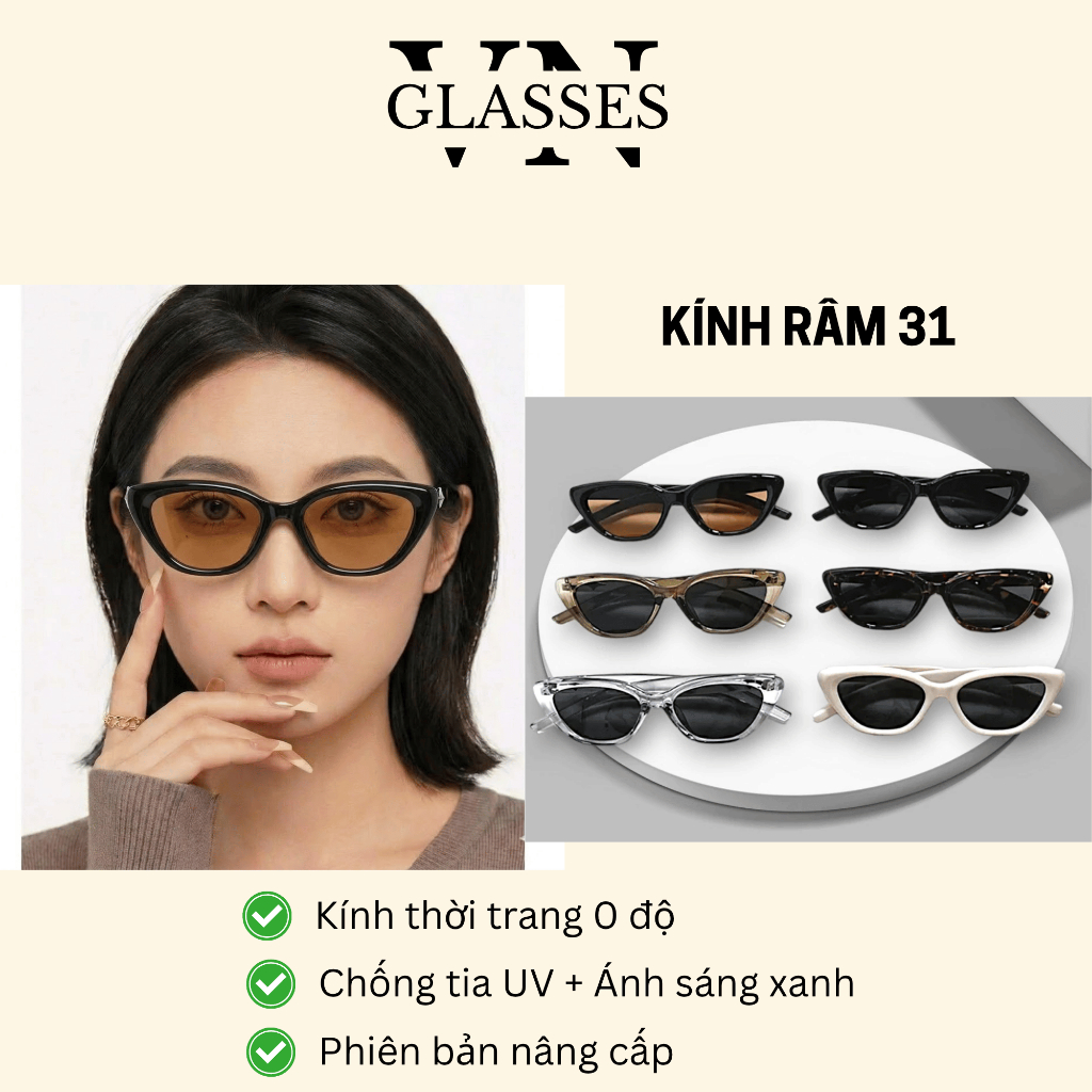 Kính râm nam nữ mắt mèo thời trang hiện đại chống tia UV400 hot trend 31
