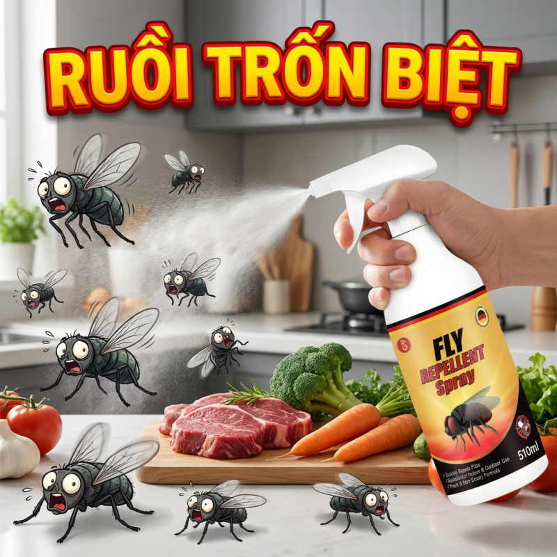 🪰Xịt đuổi ruồi 510ml🪰 Xua ruồi, ruồi nhỏ hiệu quả, ít mùi, dùng cho nhà ăn, sân vườn, dễ sử dụng