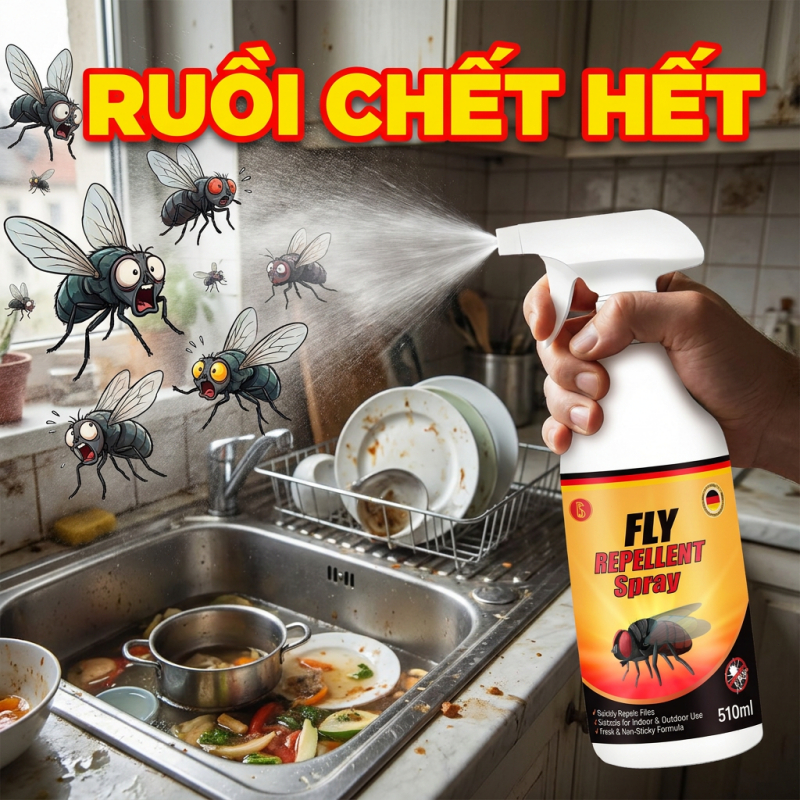 ✅Xịt đuổi ruồi 510ml✅ Xua ruồi nhanh, hiệu quả lâu dài, chiết xuất thực vật, dùng cho gia đình dễ sử dụng