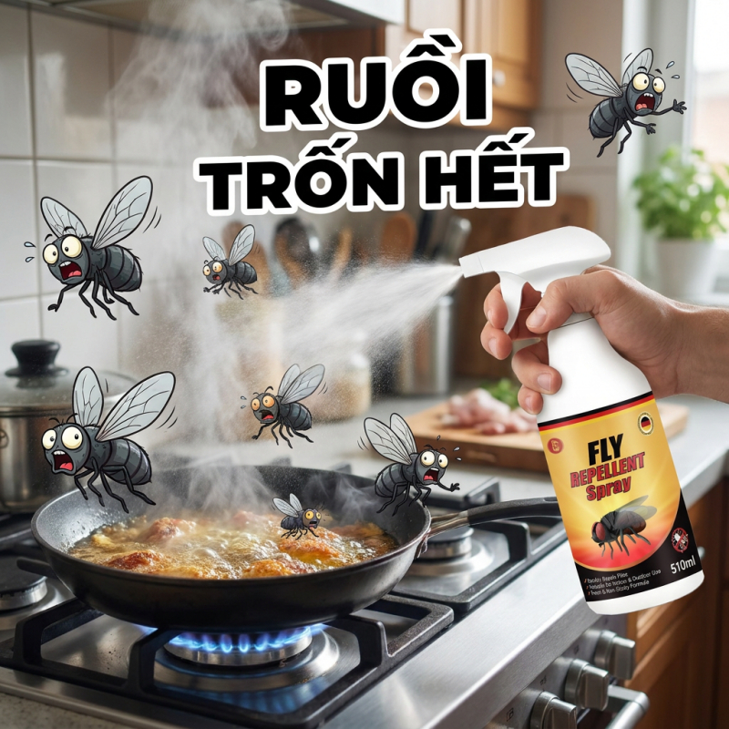 🔥Xịt đuổi ruồi 510ml🔥 Xua ruồi hiệu quả, dùng trong nhà ngoài trời, ít mùi, tiện dùng cho gia đình