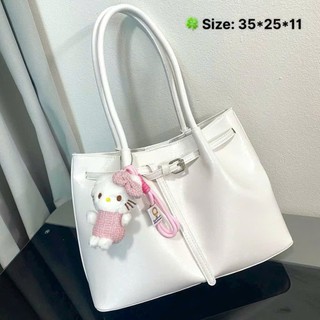 Túi xách công sở tote đeo vai da PU bóng cao cấp tặng kèm charm mèo MIE BAG