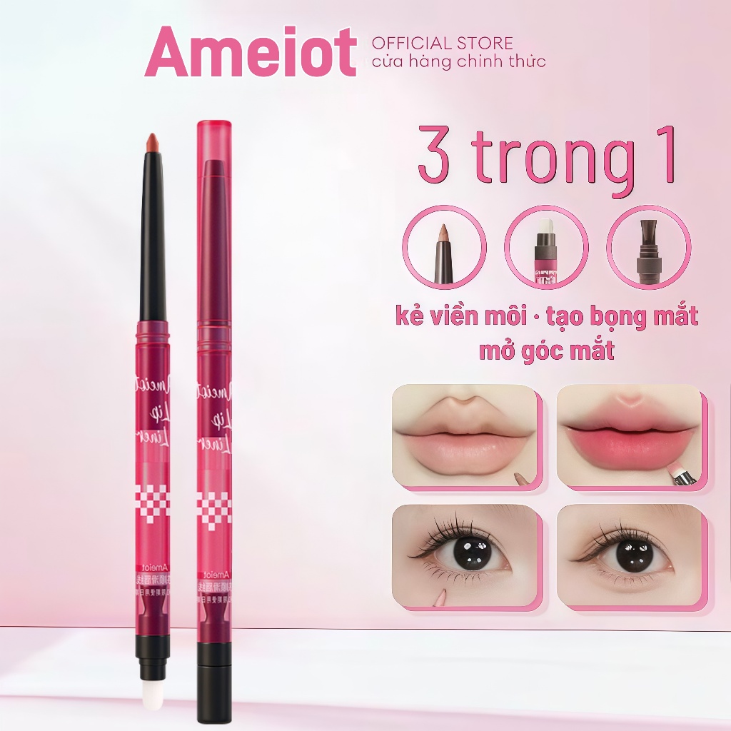 🌟Makeup Dễ Dàng Với Ameiot 4in1! Kẻ Môi, Vẽ Mắt, Tạo Khối Mũi – Da Đẹp Mềm Mịn💖