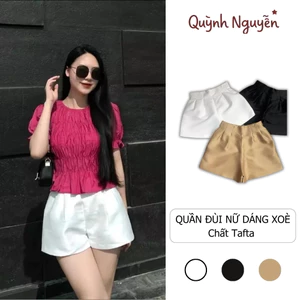 Quần Short Nữ Đùi Dáng Xoè Phồng khoá sau 2 Lớp Cạp Cao Tôn Dáng Women mã 885 QN