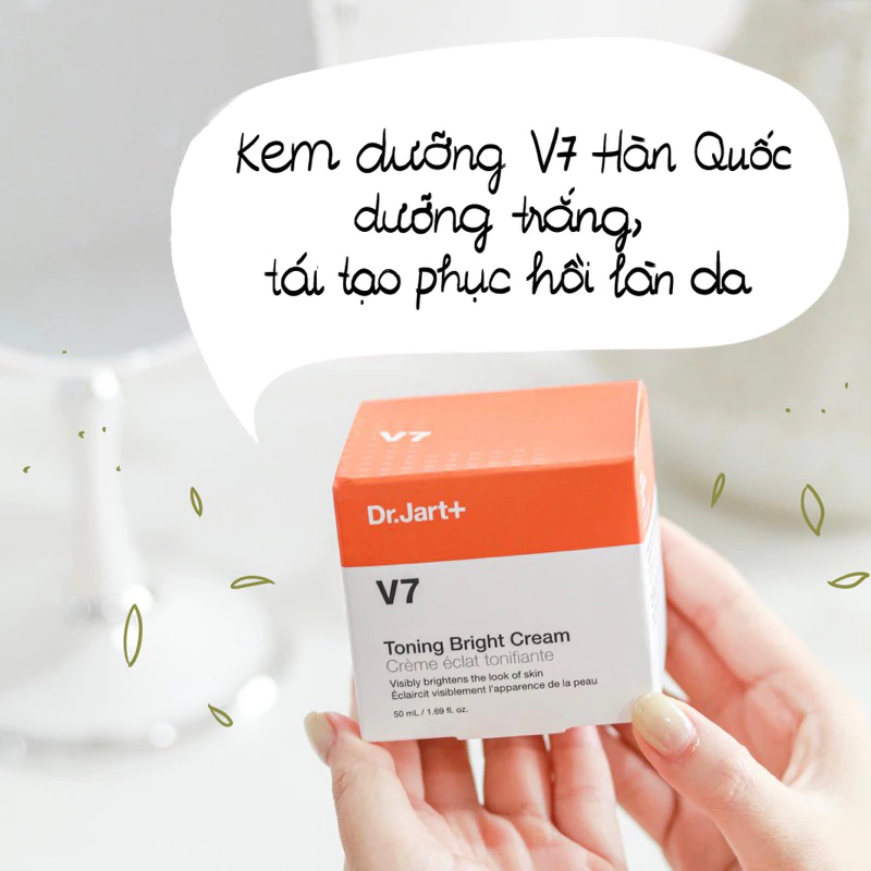 Kem Dưỡng Trắng Da V7 Toning Bright Cream Dr.Jart+ Giúp Da Trắng Sáng Đều Màu - Ever Queen