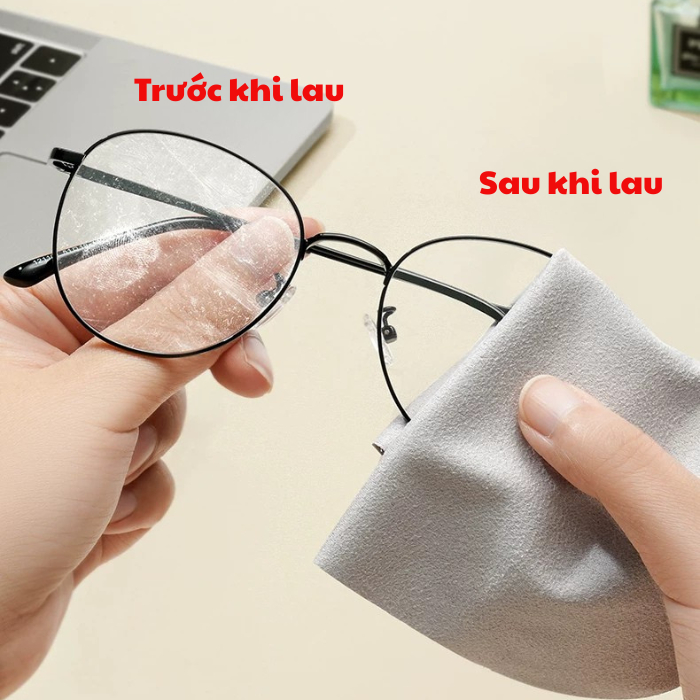 [5 cái] Khăn lau mắt kinh chuyên dụng chất liệu vải da lộn mềm mịn làm sạch tròng kính | BigBuy360 - bigbuy360.vn