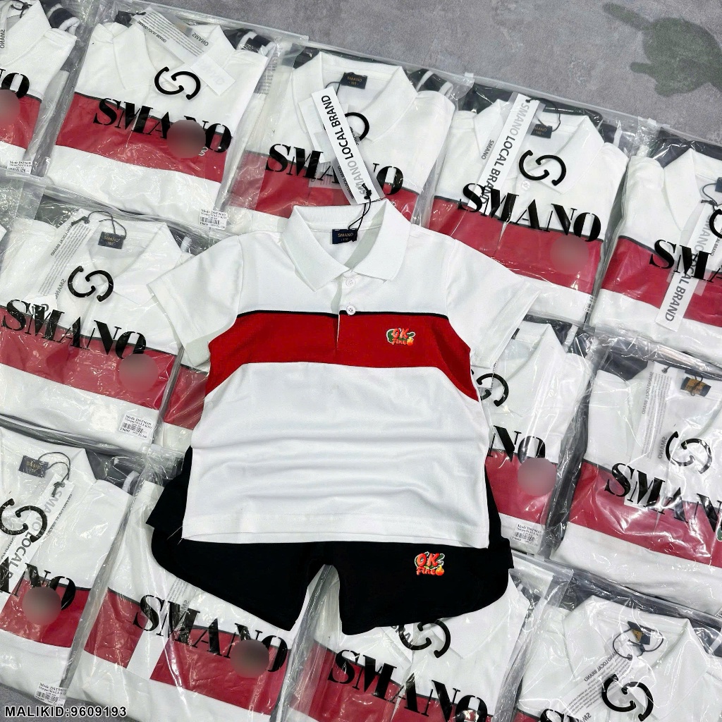 Bộ Hè Thể Thao Polo La Cos Trắng Phối Xanh Viền Vai Cực Chất_ Set Đồ Thể Thao Cho Bé Cao Cấp