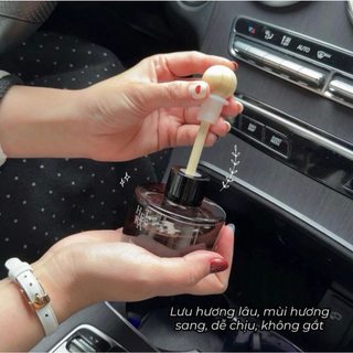 Nước Hoa Ô Tô Cao Cấp HETRAS Hàn Quốc 77ml, Khử Mùi Xe Hơi, Tinh Dầu Kèm Bóng Gỗ Khuếch Tán