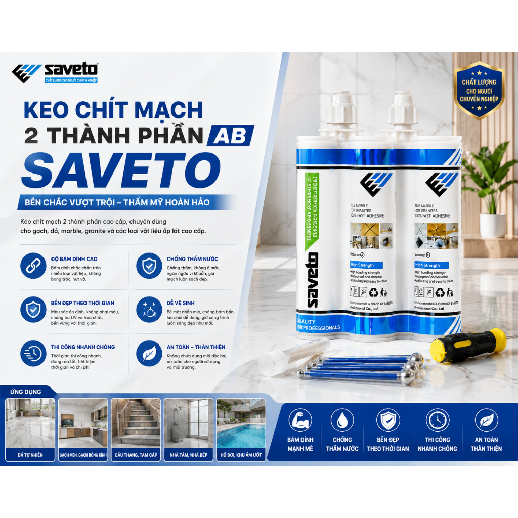 Keo chít mạch hai thành phần Saveto | Shopee Việt Nam