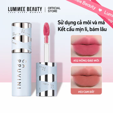 Son Kem Lì Dạng Bùn Cappuvini Luminee Nhung Mịn Không Khô Môi - Son Bùn Má Hồng Bám Màu Lâu B100