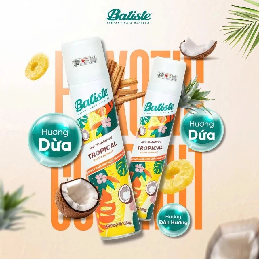 Dầu Gội Khô Batiste Dry Shampoo 200ml Giảm Bết Và Làm Phồng Tóc - Ever Queen
