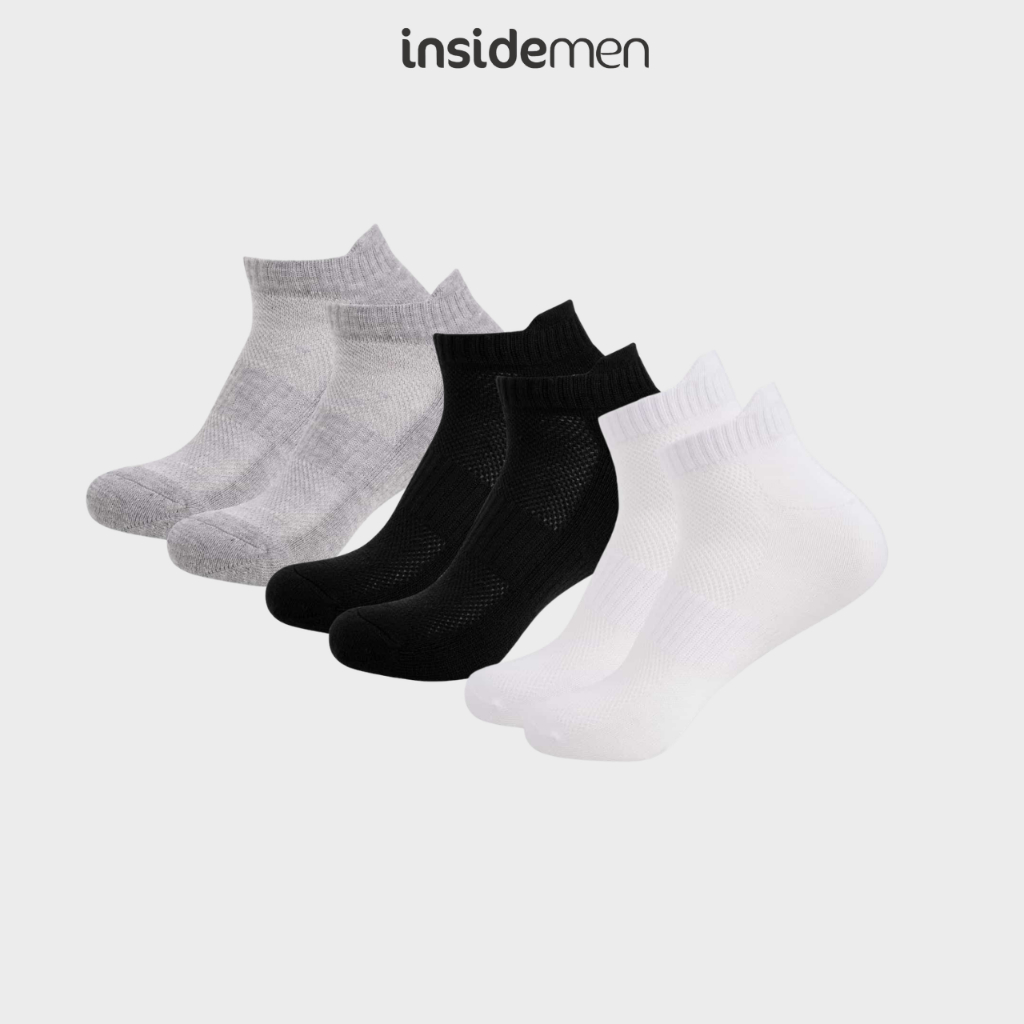 Tất nam sợi đệm xù êm ái Active cổ ngắn Insidemen năng động, khô thoáng ISC018A0H0