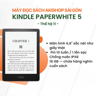 Máy đọc sách Kindle paperwhite 5 16GB chính hãng màn hình 6,8inch - Sẵn sàng hỏa tốc HCM