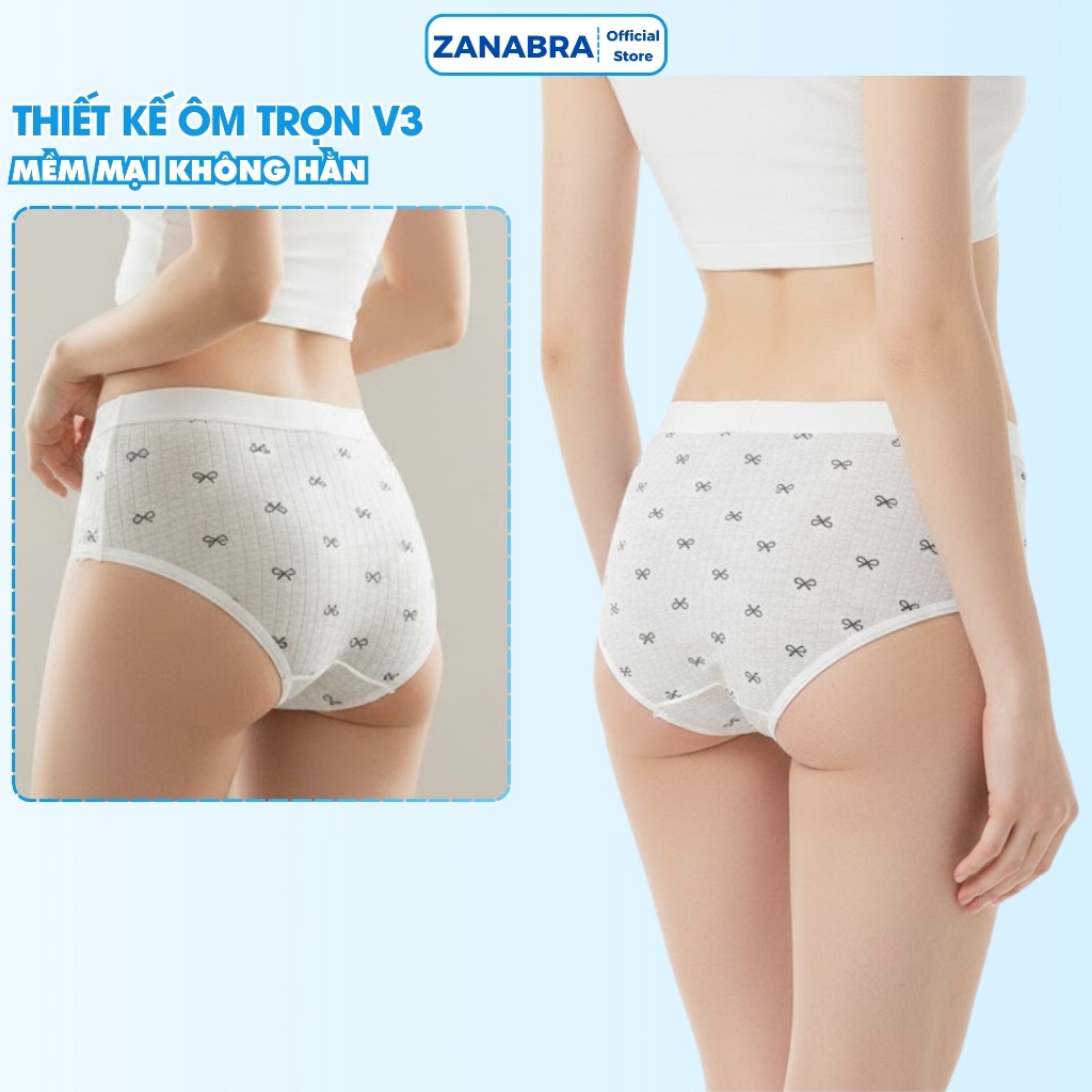 [ Xả Hàng ] Sét 5 Quần Lót Nữ cotton 7A co dãn 4 chiều thấm hút mồ hôi đũng kháng khuẩn ZANABRA L1108