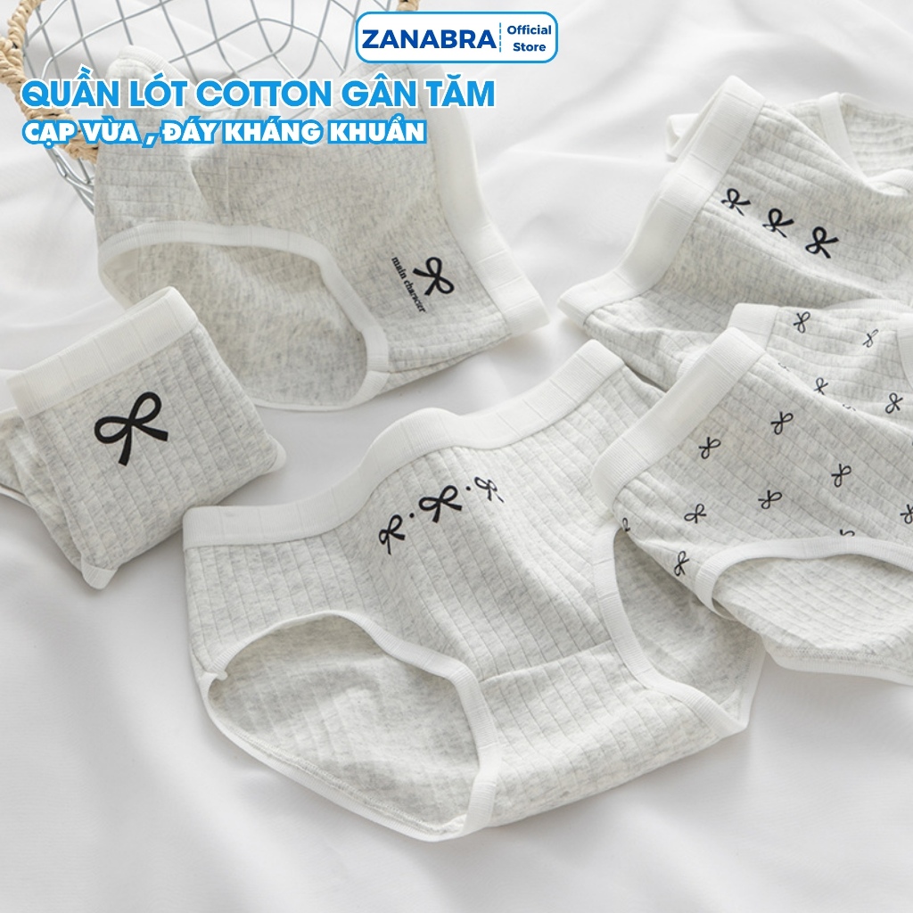 [ Xả Hàng ] Sét 5 Quần Lót Nữ cotton 7A co dãn 4 chiều thấm hút mồ hôi đũng kháng khuẩn ZANABRA L1108