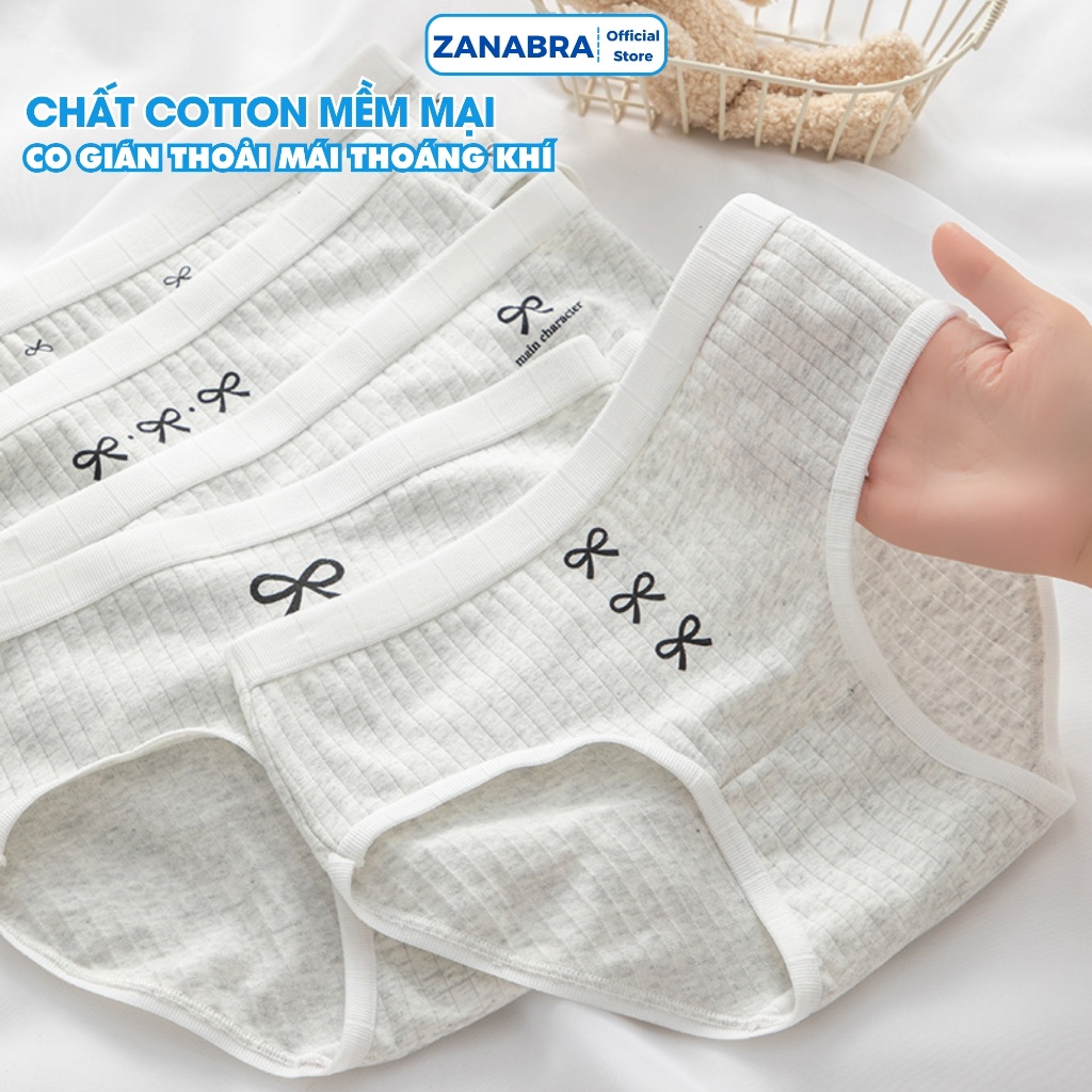 [ Xả Hàng ] Sét 5 Quần Lót Nữ cotton 7A co dãn 4 chiều thấm hút mồ hôi đũng kháng khuẩn ZANABRA L1108