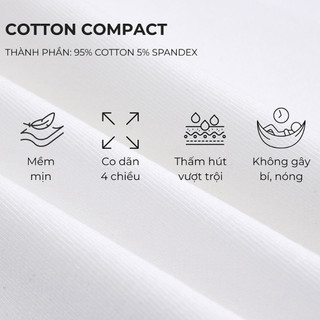 Combo 2 áo ba lỗ nam cotton compact mềm mát thấm hút mồ hôi nhanh ONOFF-18IA26A017