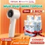Quạt cầm tay mini Topgia tặng 5 bịch giấy rút Mộc An Topgia hàng Việt, 1000 tờ 4 lớp