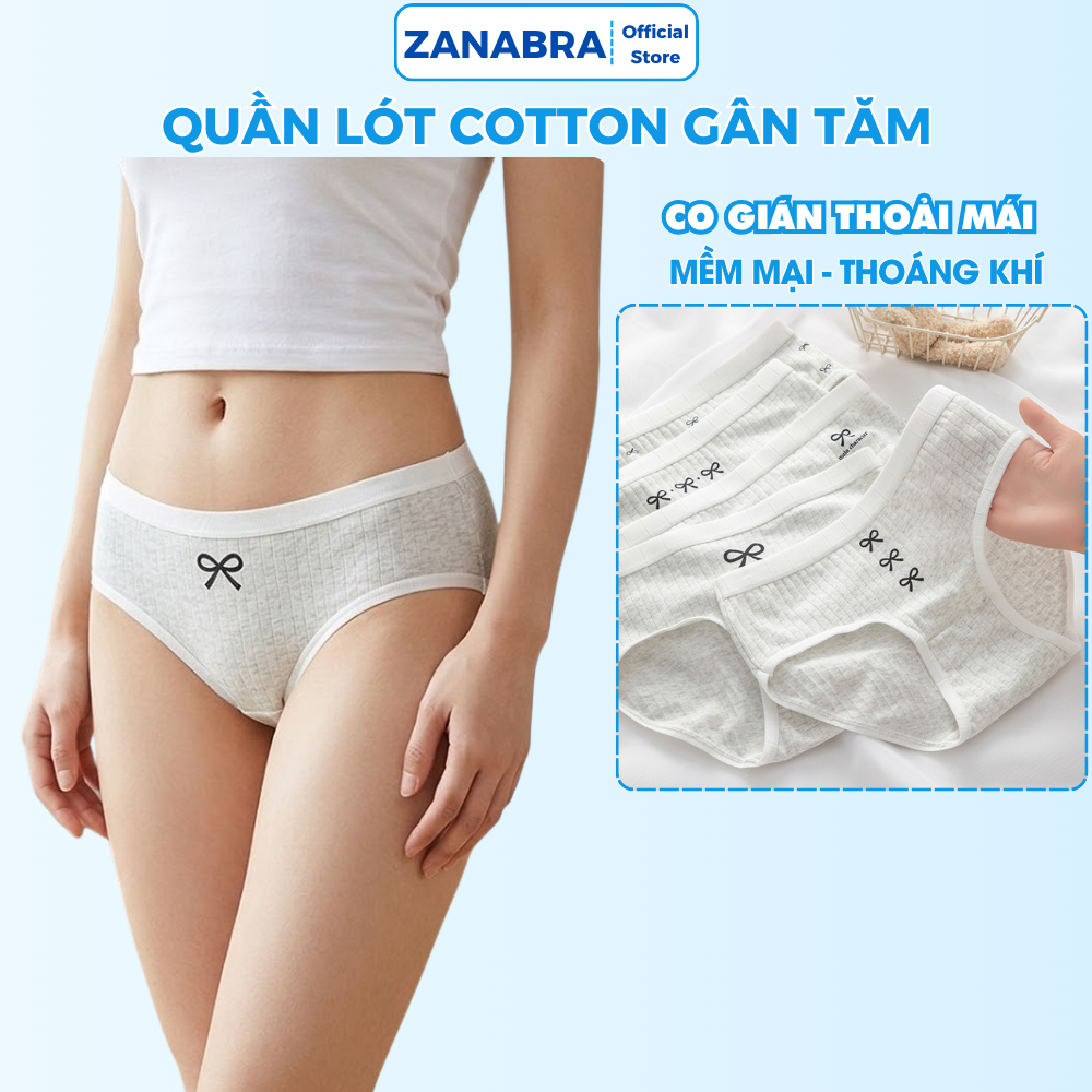 [ Xả Hàng ] Sét 5 Quần Lót Nữ cotton 7A co dãn 4 chiều thấm hút mồ hôi đũng kháng khuẩn ZANABRA L1108