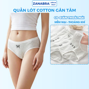 Sét 5 Quần Lót Nữ cotton 7A co dãn 4 chiều thấm hút mồ hôi đũng kháng khuẩn ZANABRA L1108