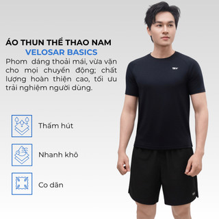 Áo thun nam thể thao Velosar RTS-60087A tập Gym, Tennis, Pickleball thoải mái, thấm hút, nhanh khô