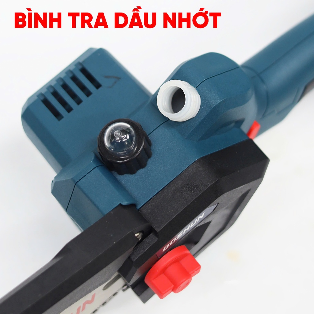Máy Cưa Xích Mini Chạy Pin BOSSUN BS-CS06BLC 21V – Lưỡi 6 Inch, Brushless, Có Bơm Nhớt Tự Động Nhỏ Gọn