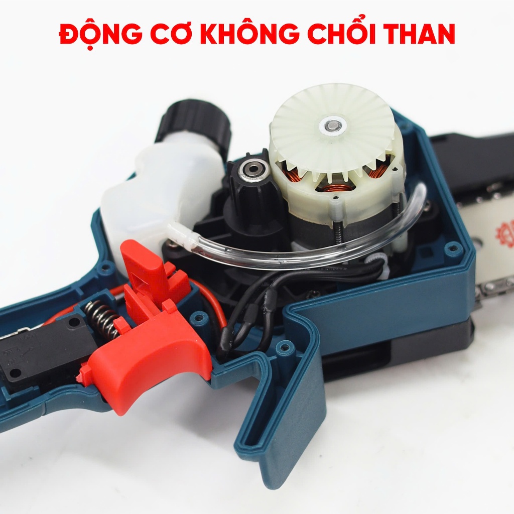 Máy Cưa Xích Mini Chạy Pin BOSSUN BS-CS06BLC 21V – Lưỡi 6 Inch, Brushless, Có Bơm Nhớt Tự Động Nhỏ Gọn