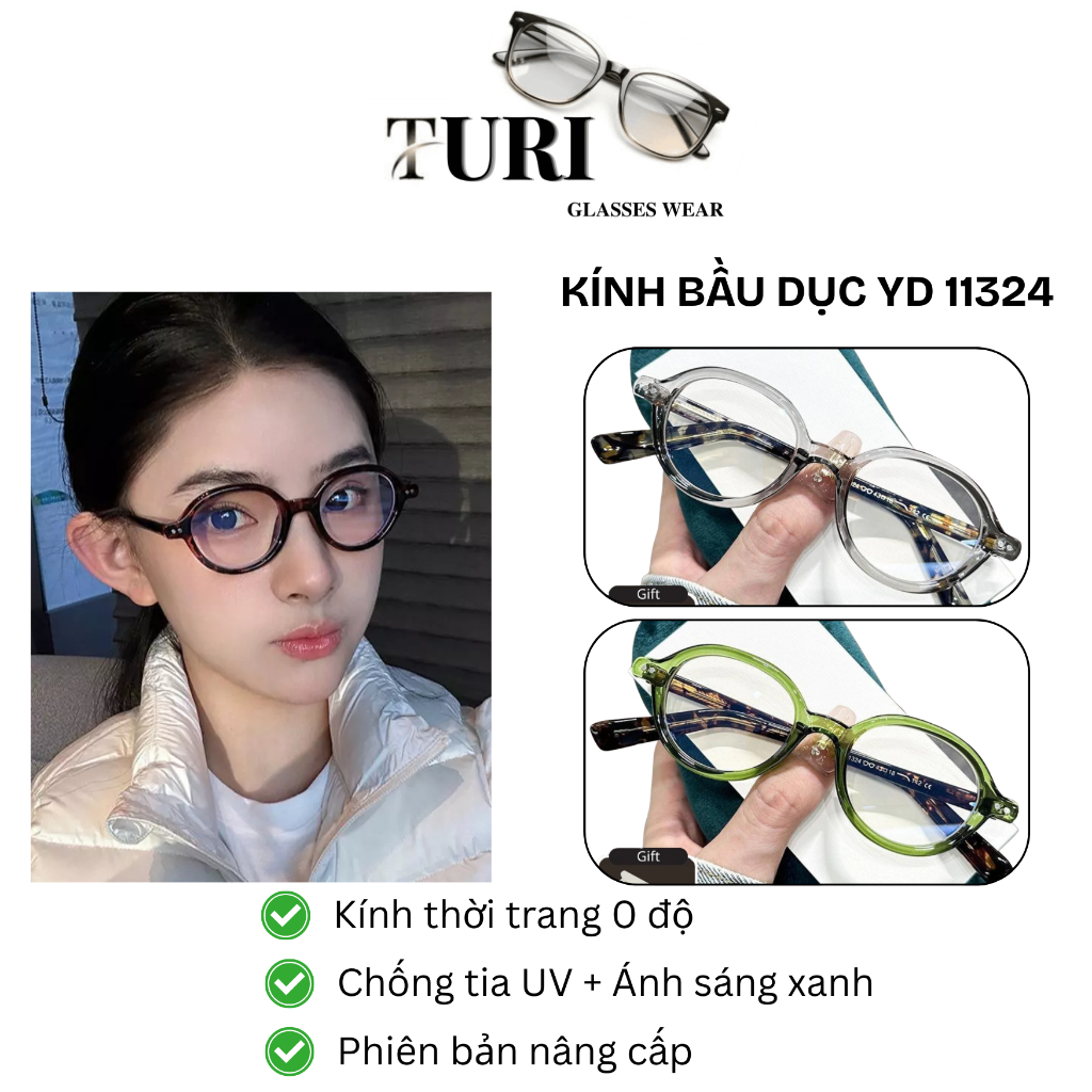 Kính giả cận 0 độ thời trang phong cách nhiều màu sắc nam nữ hot trend YD 11324