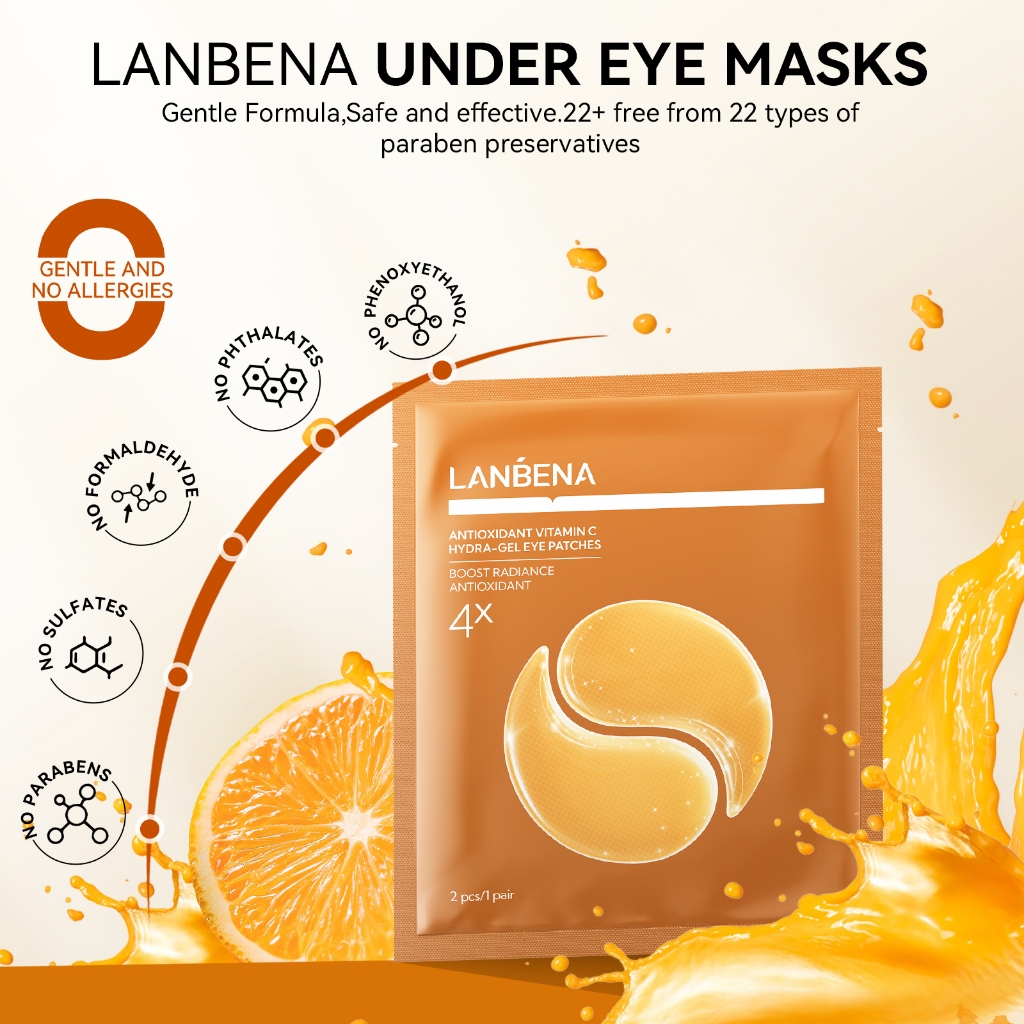 LANBENA  Mặt Nạ Mắt Collagen Giảm Quầng Thâm Retinol/Vitamin C Chống Lão Hóa,  Làm Mờ Quầng Thâm Mắt, Dưỡng ẩm sâu