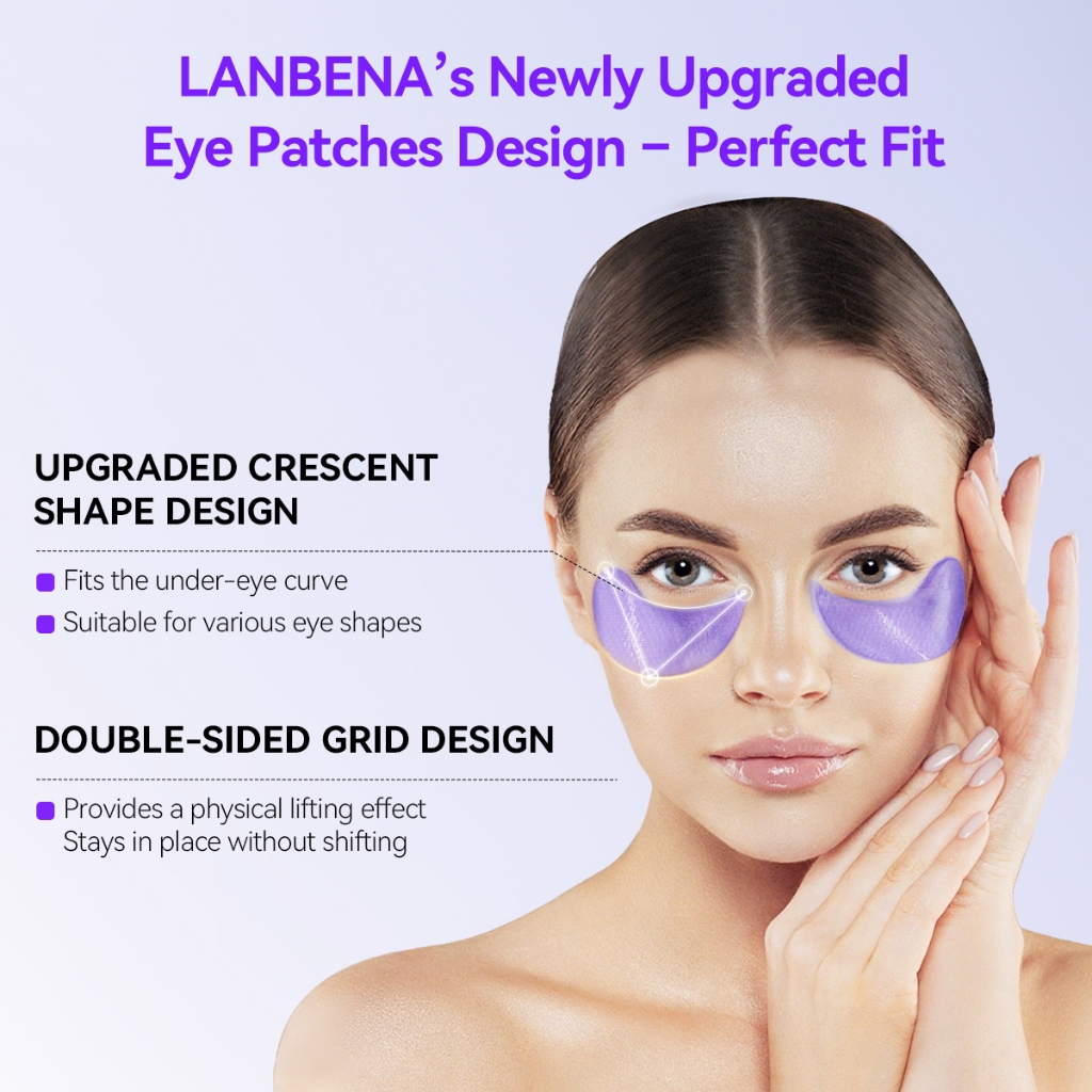 LANBENA  Mặt Nạ Mắt Collagen Giảm Quầng Thâm Retinol/Vitamin C Chống Lão Hóa,  Làm Mờ Quầng Thâm Mắt, Dưỡng ẩm sâu