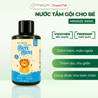 Nước tắm gội thảo mộc THUẦN CHAY cho bé bon bon Home Care làm mát da, giảm rôm sảy, mẩn đỏ 100ML