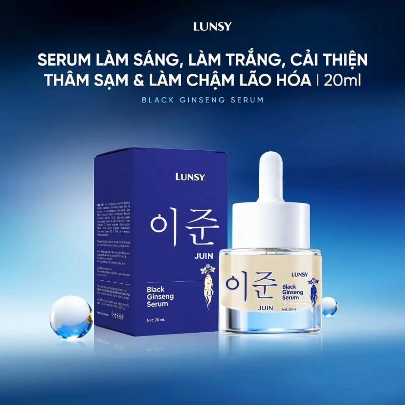 💎Bí Quyết Da Trắng Mịn! Serum Nhân Sâm Đen 30ml – Trắng Da, Mờ Thâm Sạm, Chậm Lão Hóa – Hàng Chính Hãng✨