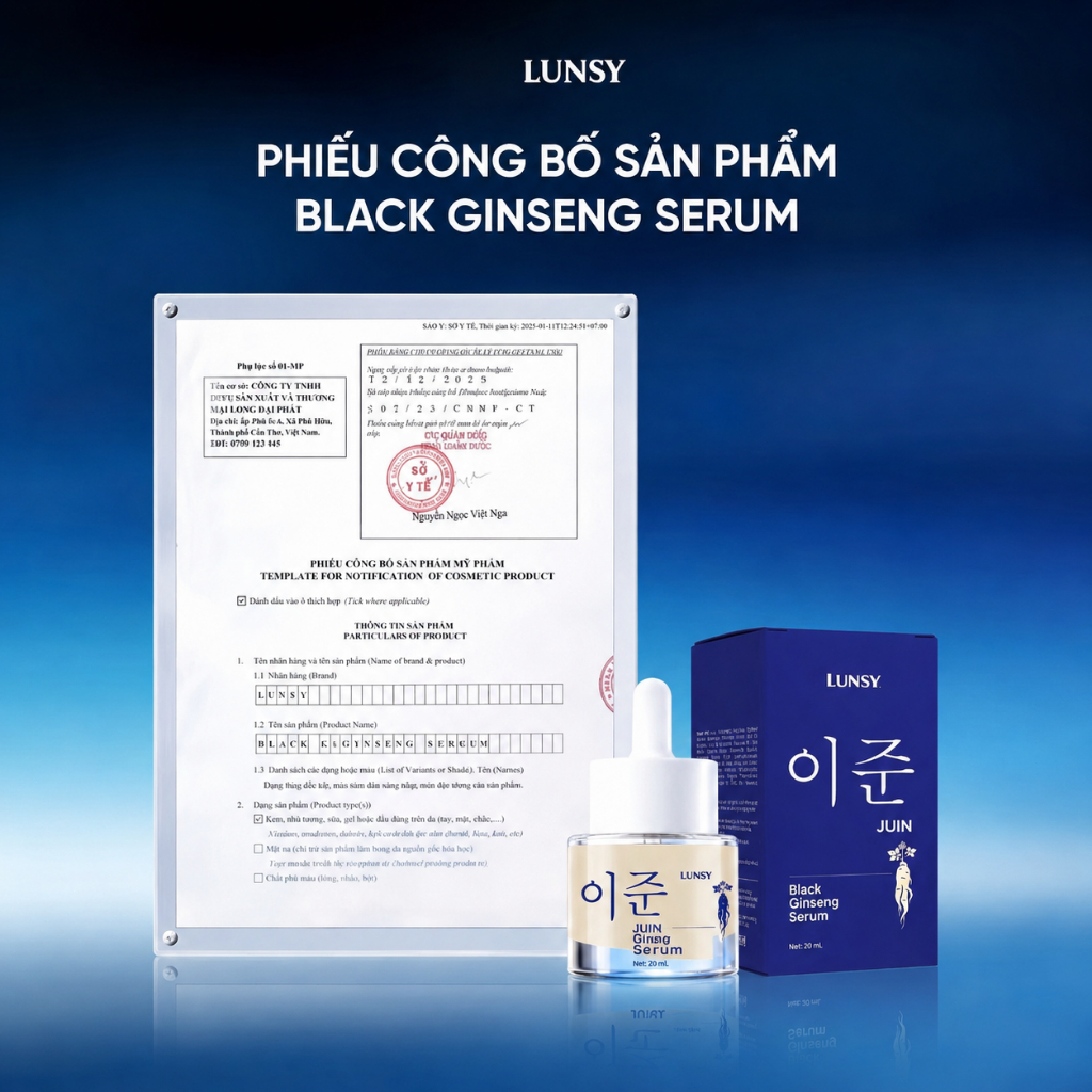 💎Bí Quyết Da Trắng Mịn! Serum Nhân Sâm Đen 30ml – Trắng Da, Mờ Thâm Sạm, Chậm Lão Hóa – Hàng Chính Hãng✨
