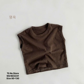 Áo ba lỗ sát nách mùa hè vải cotton thoáng mát hoạ tiết basic cho bé từ 9-28kg hàng QCCC MZ2231