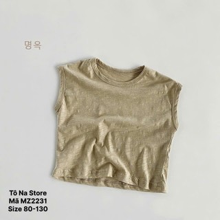 Áo ba lỗ sát nách mùa hè vải cotton thoáng mát hoạ tiết basic cho bé từ 9-28kg hàng QCCC MZ2231