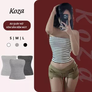 Áo Quây Ngang Kẻ Sọc Basic Sexy Áo Ống Nữ Co Giãn Ôm Dáng AOT041