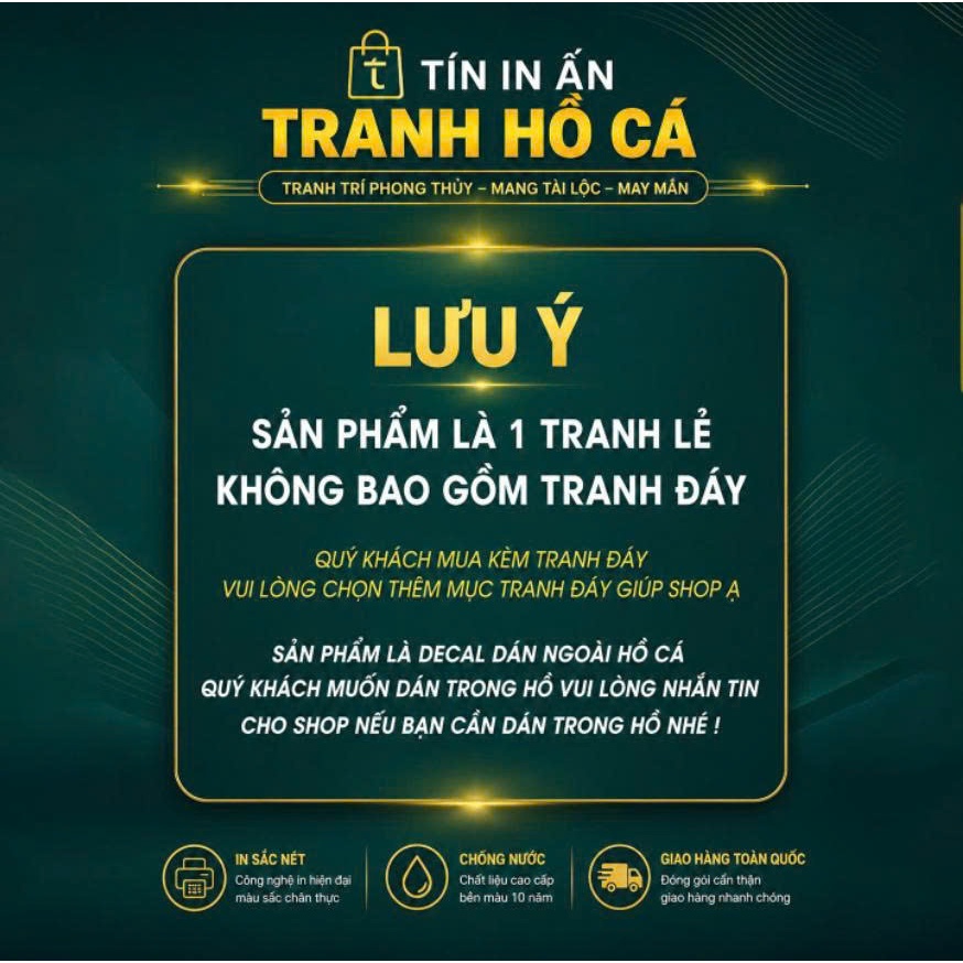Decal tranh dán hồ cá 3D Kho In Ấn HC43 chống nước, In KTS dán dễ, gỡ dễ, có keo sẵn, nhiều kích cỡ