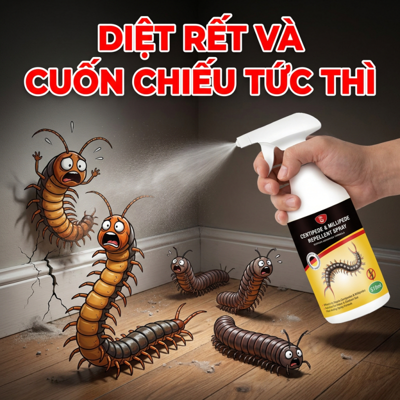 🔥Xịt đuổi rết 510ml🔥 Hỗ trợ xua rết trong nhà, phòng ngủ, dễ sử dụng, phù hợp gia đình