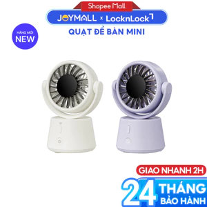 Quạt Để Bàn Mini LocknLock Pin 3600mAh 5 Mức Độ Gió Xoay Tròn Tự Động ENF336, Hàng Chính Hãng - JoyMall