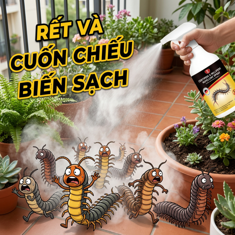 🚫Xịt đuổi rết 510ml🚫 Xua rết trong nhà ngoài trời, dễ sử dụng, hỗ trợ giảm côn trùng bò crawling