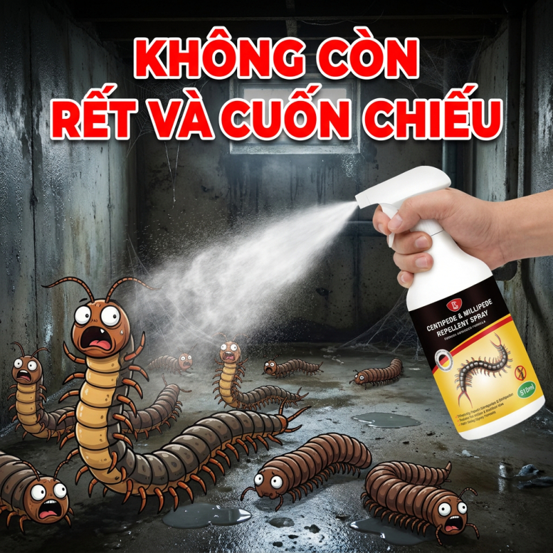 ⚡Xịt đuổi rết 510ml⚡ Hỗ trợ xua rết, bò cạp, rắn, côn trùng bò, dễ dùng trong nhà ngoài trời