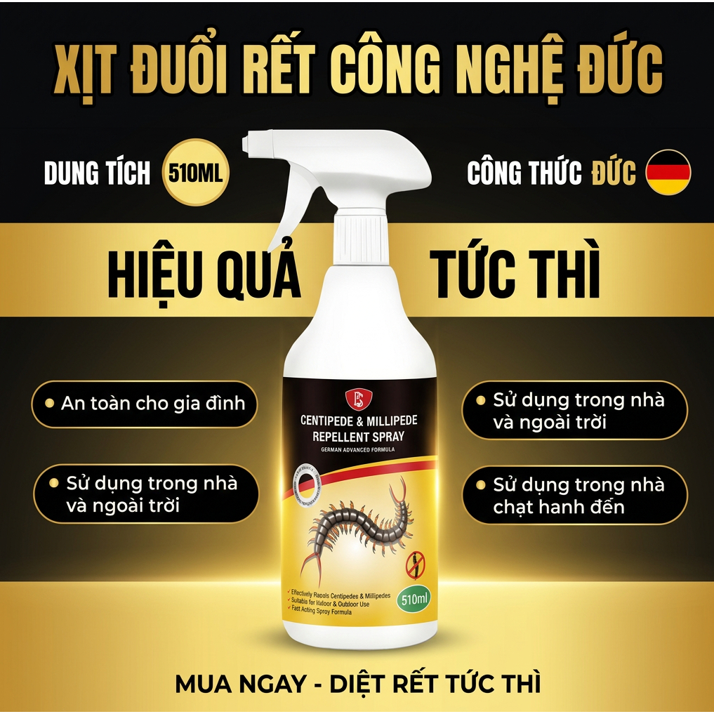 🚫Xịt đuổi rết 510ml🚫 Xua rết trong nhà ngoài trời, dễ sử dụng, hỗ trợ giảm côn trùng bò crawling