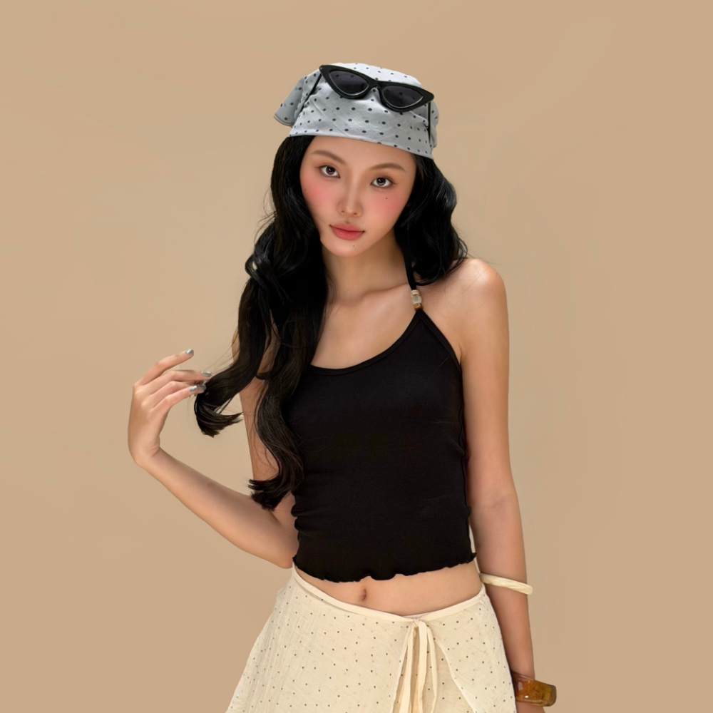 Áo kiểu nữ Lila Miều Est.2013 áo nữ chất liệu thun co giãn dây đính hạt
