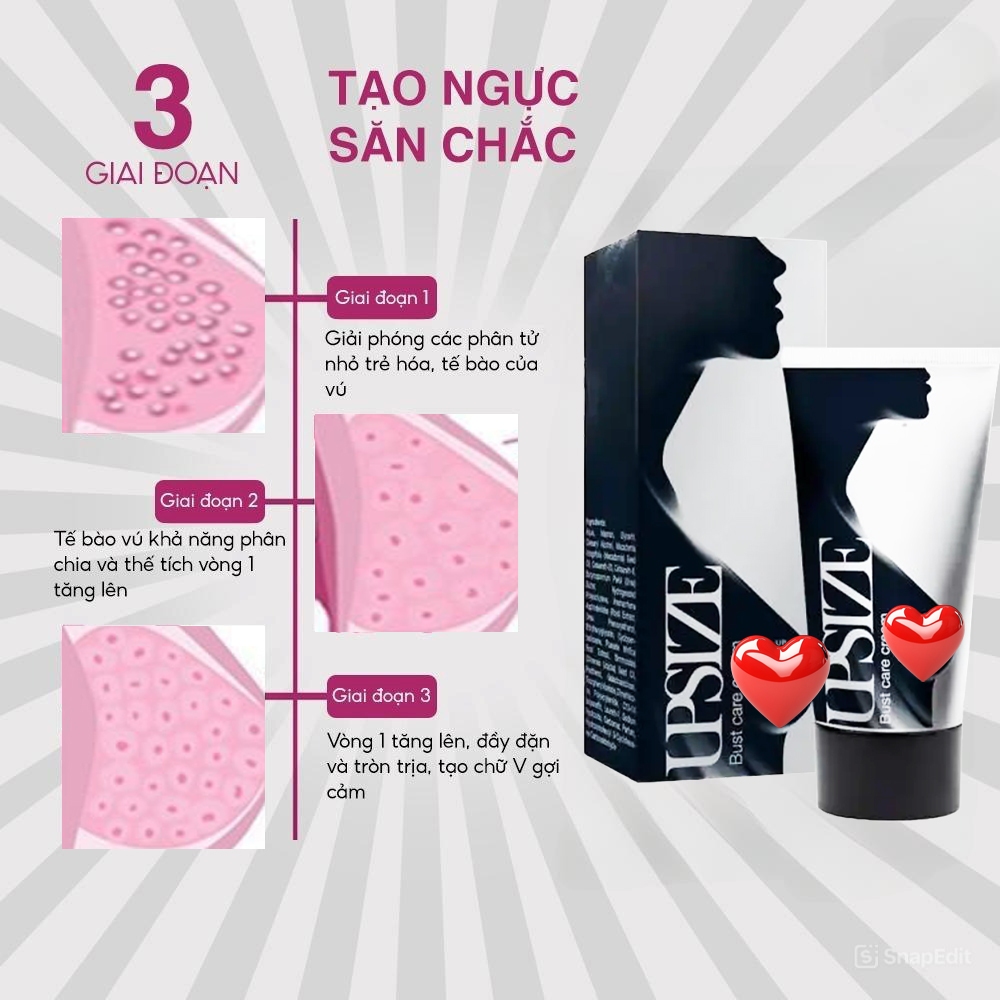 Kem Nở Ngực Upsize Nga chính hãng, Kem Nâng Ngực tăng Vòng 1 công thức tự nhiên làm Săn Chắc, Nâng Ngực Chống chảy xệ