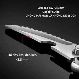 Kéo Cắt Gà Đa Năng Cao Cấp - Thiết Kế Cộng Lực Mạnh, Dùng Cho Nhà Bếp
