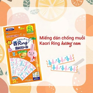 Gói miếng dán chống muỗi, đuổi côn trùng Kincho Nhật Bản hương tinh dầu cam chanh an toàn cho bé, 24 miếng chính hãng