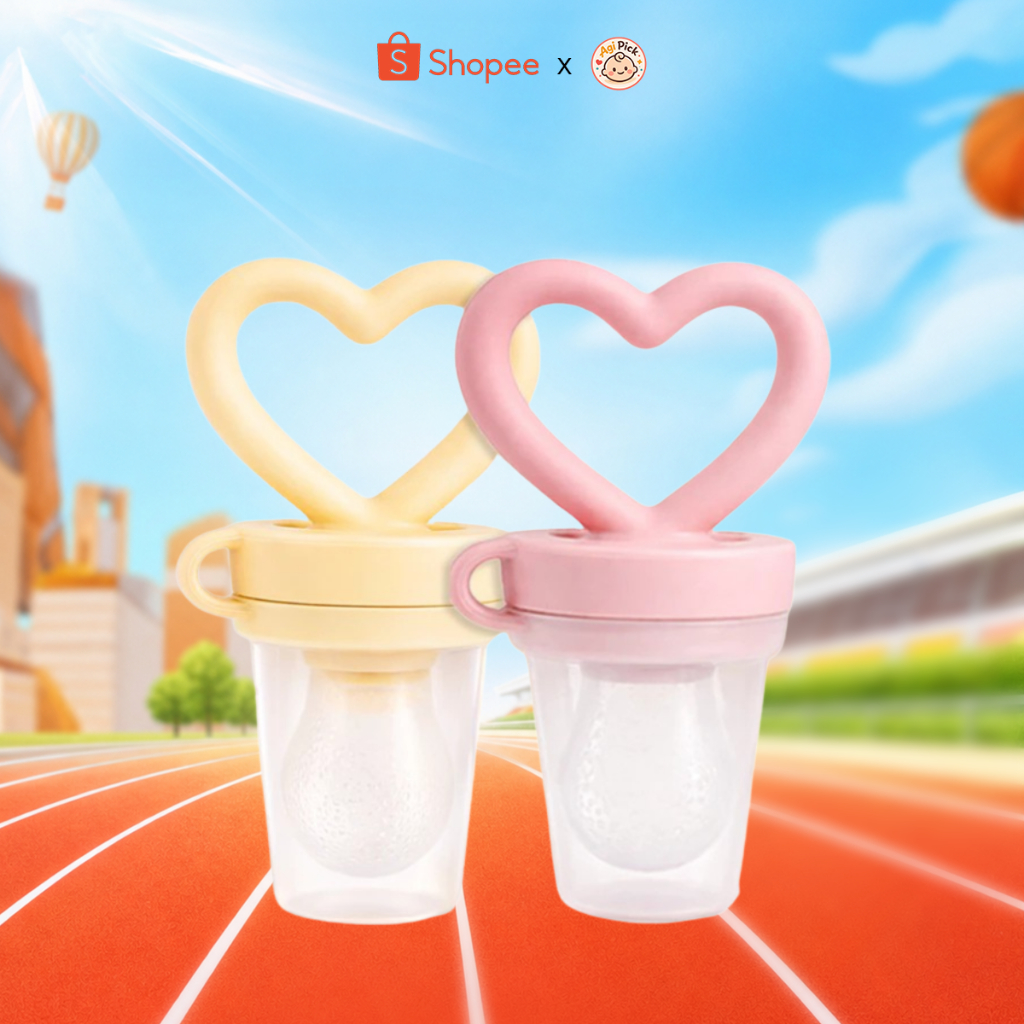 Túi Nhai Silicone Firgi Hàn Quốc Ăn Dặm Chống Hóc Núm Nhai Hình Trái Tim