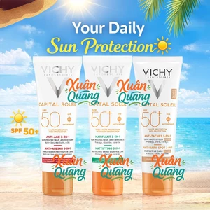 Kem Chống Nắng VICHY Capital Soleil Anti-Ageing 3-in-1 SPF50 | Anti-Dark Spot 3-in-1 Tinted Care | Mattifying 3-in-1