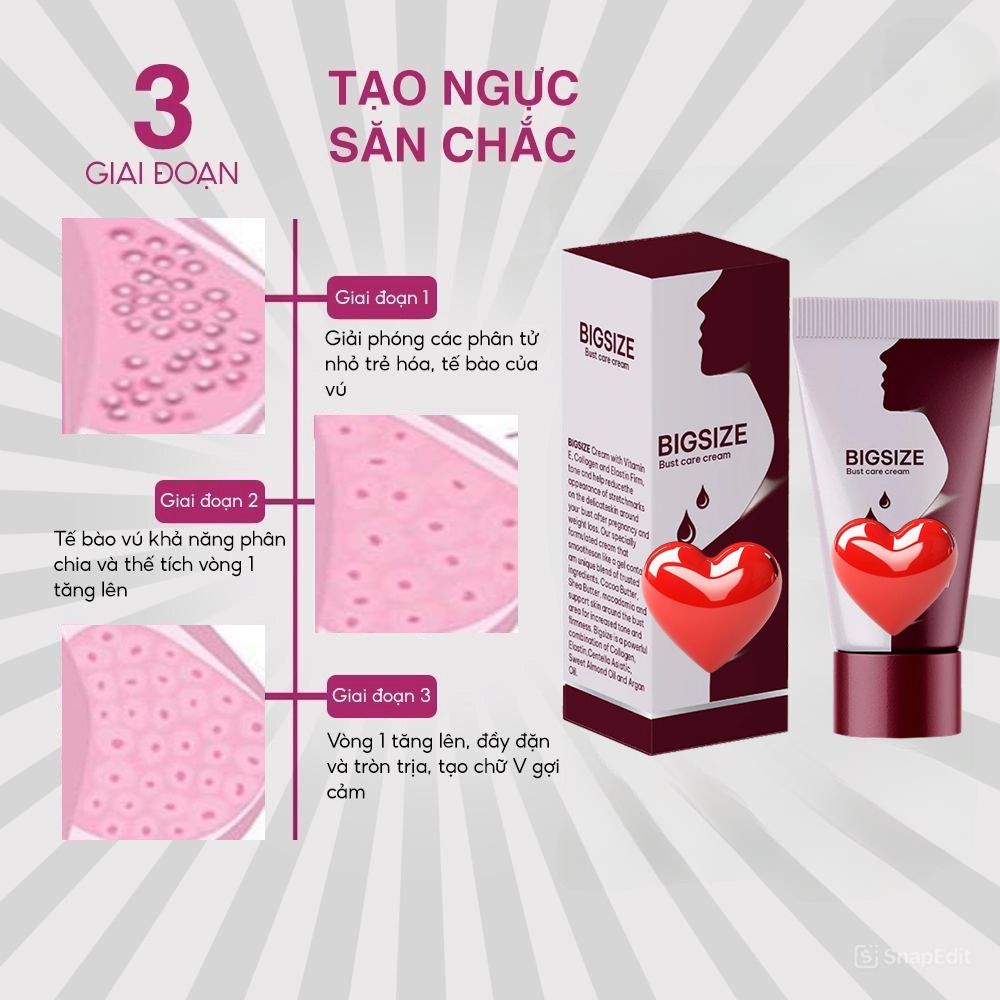 Kem Nở Ngực Bigsize Mỹ Chính Hãng, Kem Nâng Ngực Tăng Vòng 1 Tự Nhiên Săn Chắc, Nâng Ngực Chống Chảy Xệ Sau Sinh