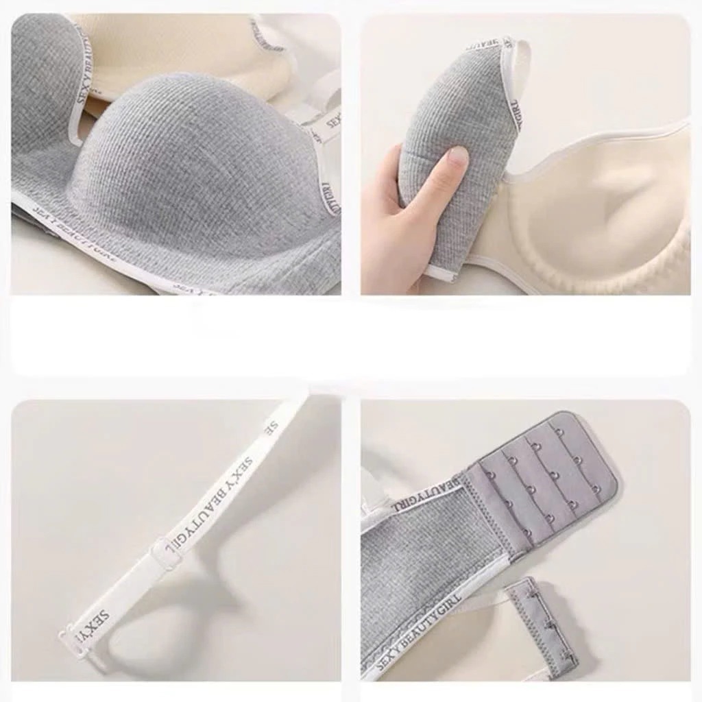 [Peinn] Combo 4 Áo Lót Nữ Nâng Đẩy Vòng 1 Su Phối Cotton Mút Dày 3cm Không Gọng Viền Chữ SexyBeautyGirl - T111