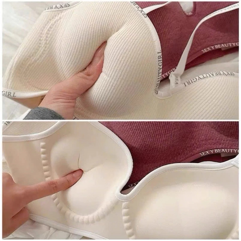 [Peinn] Combo 4 Áo Lót Nữ Nâng Đẩy Vòng 1 Su Phối Cotton Mút Dày 3cm Không Gọng Viền Chữ SexyBeautyGirl - T111